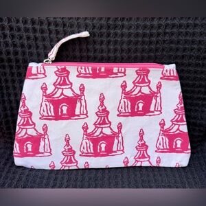 Chinoiserie Pagoda Canvas Zipper Pouch Dana Gibson